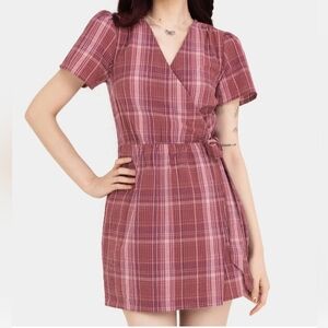 Disturbia Plaid Wrap Romper Dress Goth Grunge Y2K Schoolgirl Mini NWT